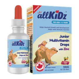 Allkidz Naturals Inc. Junior Multivitamin Drops with Zinc 50 ml