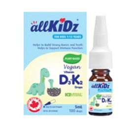 Allkidz Naturals Inc. Vegan Vitamin D3 K2 Drops 5 ml